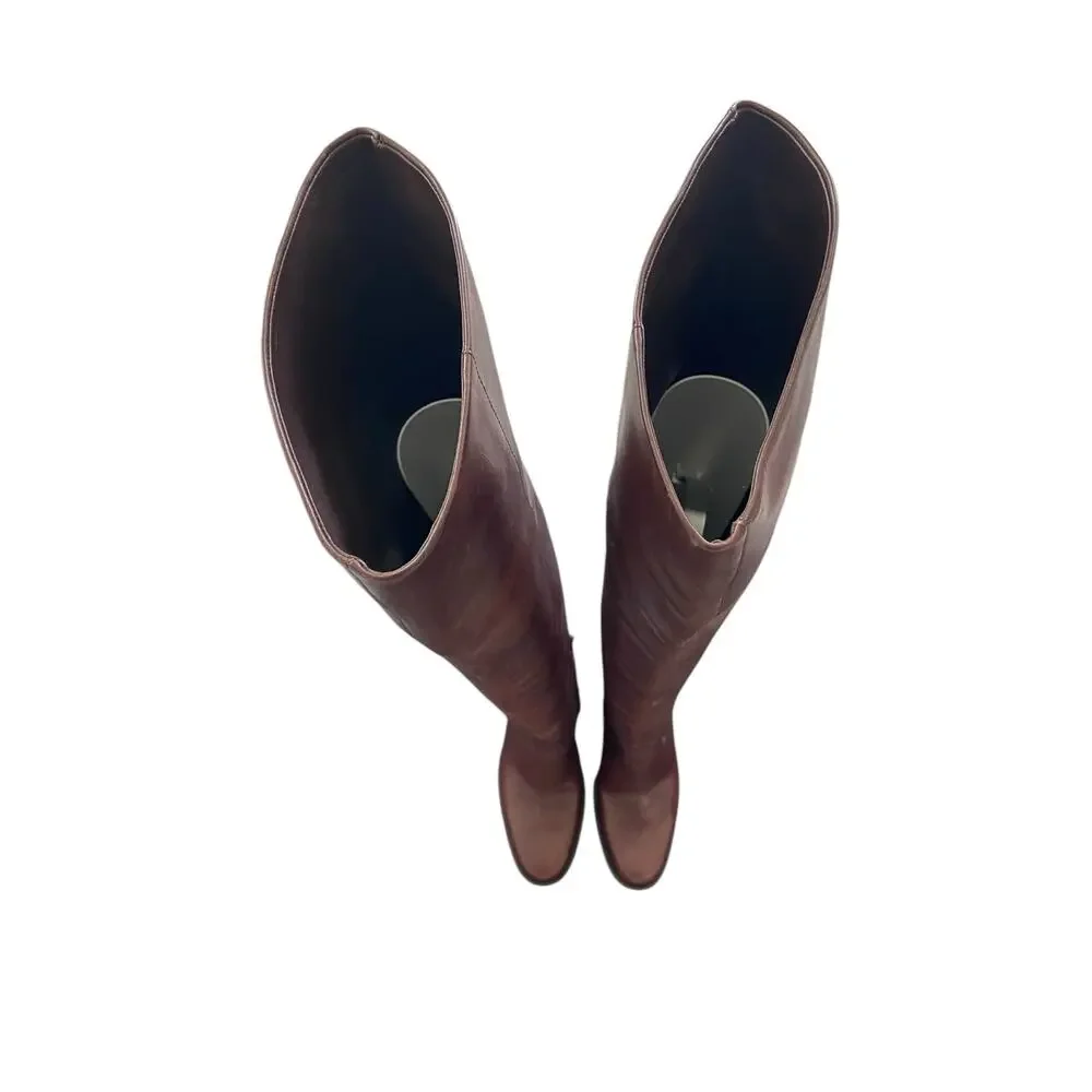 Loeffler Randall Deidre Over The Knee Boots Block Heels Leather Going Out 6B